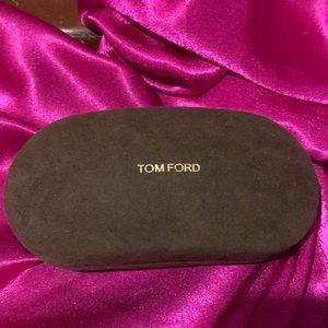 Tom Ford brown suede sunglasses case. Like new. Snaps closed.